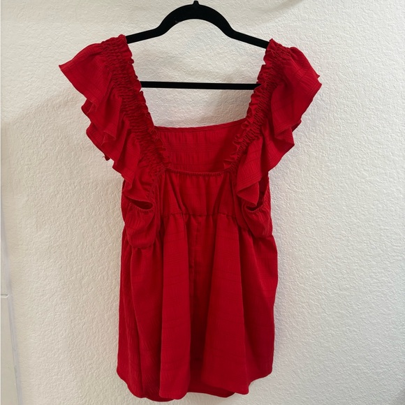 Red Ruffle Top - Picture 3 of 4